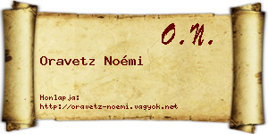 Oravetz Noémi névjegykártya